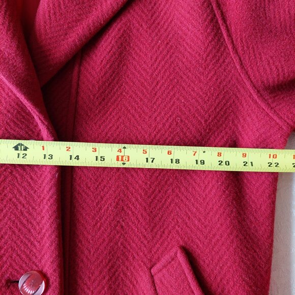 Vintage St. Sophia Paris Red Wool Cashmere Blend Coat, Made In France Size M/L - Picture 7 of 11